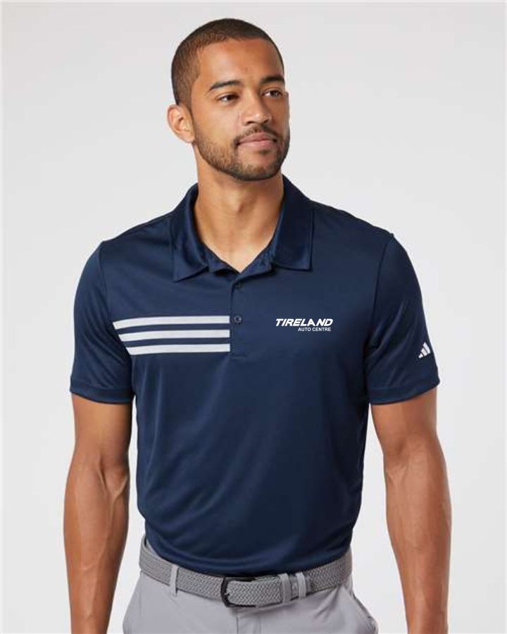 Mens Adidas 3 Stripe Polo
